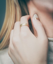 【Bk】【sterling silver】フリーサイズ 錆槌目リング