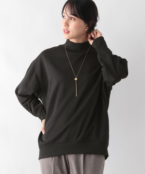 GLOBAL WORK（グローバルワーク）の「お手入れらくらくスタンドネックプルオーバー/906288（Tシャツ/カットソー・レディース・アイボリー/バーガンディー/ブラック/ベージュ・MEDIUM/LARGE）」の14枚目の写真