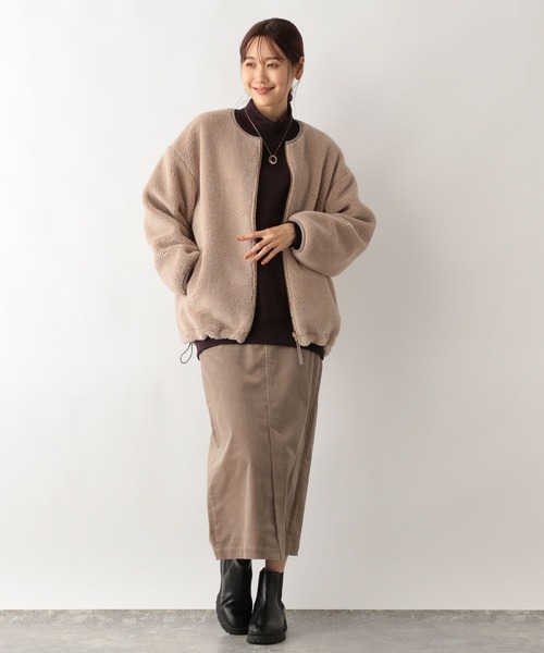 GLOBAL WORK（グローバルワーク）の「お手入れらくらくスタンドネックプルオーバー/906288（Tシャツ/カットソー・レディース・アイボリー/バーガンディー/ブラック/ベージュ・MEDIUM/LARGE）」の19枚目の写真