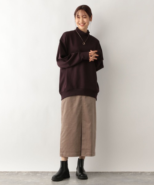 GLOBAL WORK（グローバルワーク）の「お手入れらくらくスタンドネックプルオーバー/906288（Tシャツ/カットソー・レディース・アイボリー/バーガンディー/ブラック/ベージュ・MEDIUM/LARGE）」の20枚目の写真