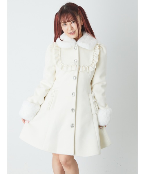 Ank Rouge（アンクルージュ）の「ドーリーフリルコート（その他アウター・レディース・ピンク/ホワイト/ブルー/ブラック・M）」の2枚目の写真