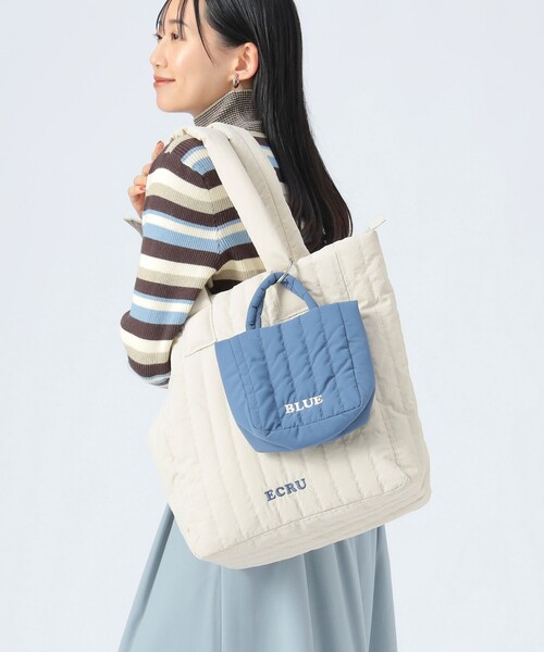 ビームスハート　4ポケットバッグ BEAMS HEART トートバッグ フェイクレザー 切替 トートバッグ