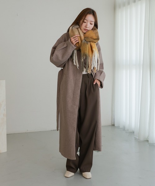 Bab(バブ)の「ビックチェックボリュームマフラー(ストール/ショール・レディース・ブルー/グリーン/イエロー・ONESIZE)」の5枚目の写真