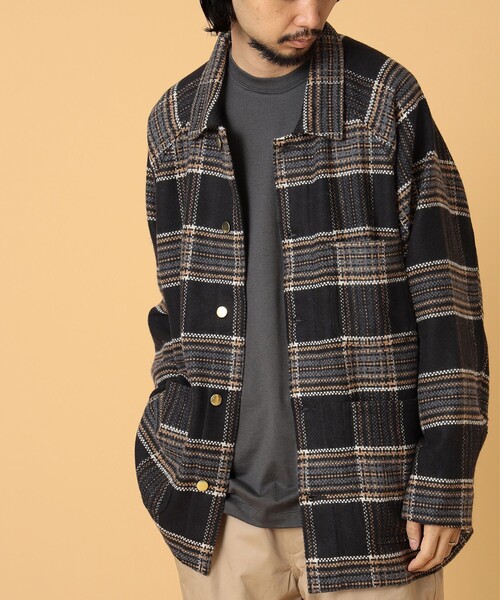 BEAMS LIGHTS（ビームスライツ）の「BEAMS LIGHTS /  エクストラウーブン チェック カバーオール（ブルゾン・メンズ・ブラック/ナチュラル・MEDIUM/LARGE/SMALL）」の12枚目の写真