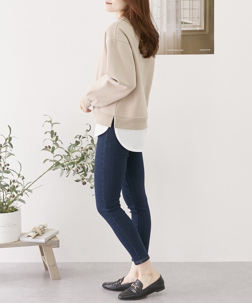 nissen(ニッセン)の「裏起毛スキニーデニムパンツ(股下75cm)(デニムパンツ・レディース・ネイビー系/ワンウォッシュ/ブラック系・S/M/L/LL)」の6枚目の写真