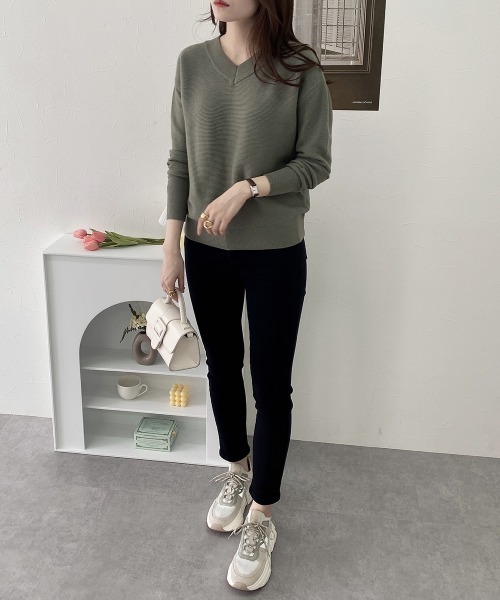 nissen(ニッセン)の「裏起毛スキニーデニムパンツ(股下75cm)(デニムパンツ・レディース・ネイビー系/ワンウォッシュ/ブラック系・S/M/L/LL)」の21枚目の写真