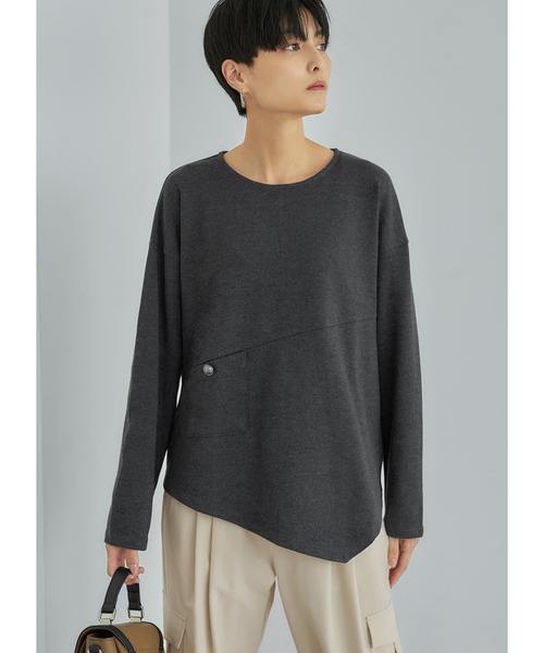 アシンメトリー長袖Tシャツ（Tシャツ/カットソー）｜STYLE DELI（スタイルデリ）