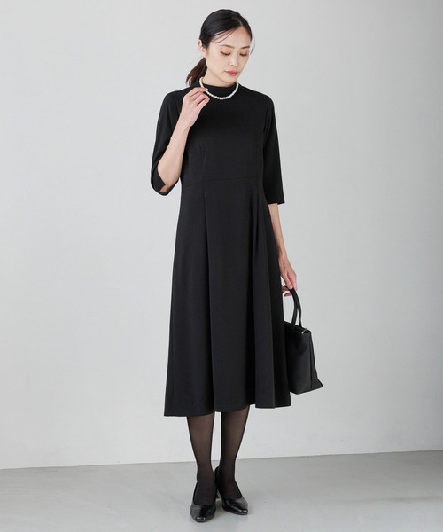 Elura(エルーラ)の「セレモニー&お悔やみフレアワンピース(ワンピース・レディース・ブラック・MEDIUM/LARGE)」の3枚目の写真