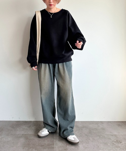 apres jour mignon(アプレジュールミニョン)の「裏起毛ラグランスウェット【ZOZOTOWN限定アイテム】(スウェット・レディース・杢グレー/ブラック/アイボリー・X-LARGE/フリー)」の9枚目の写真