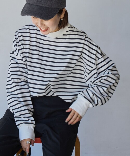 coen(コーエン)の「USAコットンリピTロングスリーブTシャツ(Tシャツ/カットソー・レディース・その他2/ダークグレー/ブラック/ホワイト/ライラック/その他4・M/L)」の5枚目の写真