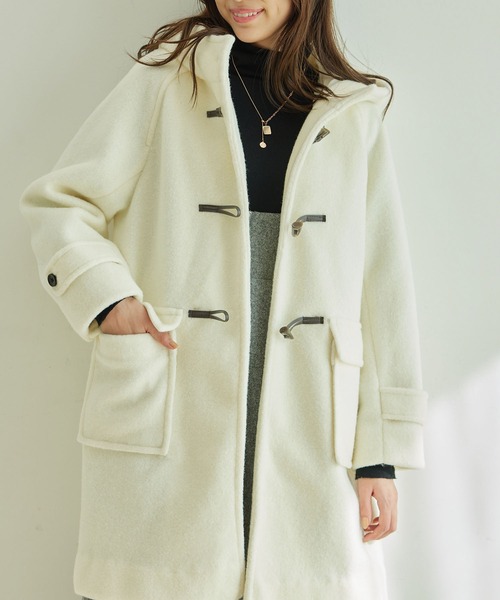 Jayro（ジャイロ）の「ポリエステルナッピングダッフルコート（ダッフルコート・レディース・チャコールグレー/ホワイト・M）」の7枚目の写真