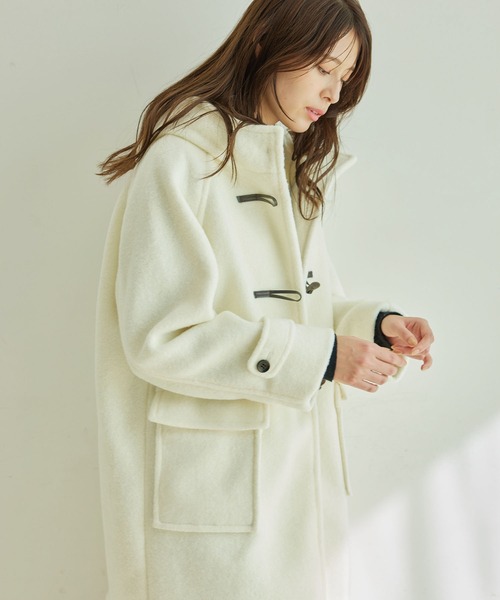 Jayro（ジャイロ）の「ポリエステルナッピングダッフルコート（ダッフルコート・レディース・チャコールグレー/ホワイト・M）」の9枚目の写真