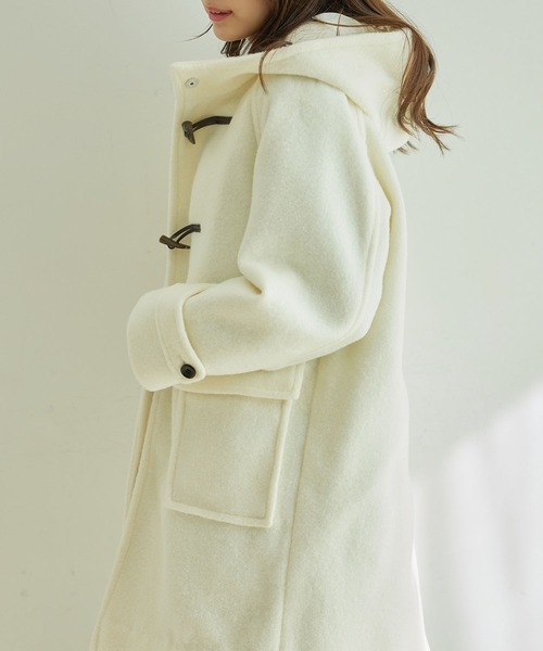 Jayro（ジャイロ）の「ポリエステルナッピングダッフルコート（ダッフルコート・レディース・チャコールグレー/ホワイト・M）」の10枚目の写真