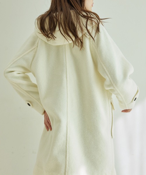 Jayro（ジャイロ）の「ポリエステルナッピングダッフルコート（ダッフルコート・レディース・チャコールグレー/ホワイト・M）」の11枚目の写真