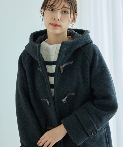 Jayro（ジャイロ）の「ポリエステルナッピングダッフルコート（ダッフルコート・レディース・チャコールグレー/ホワイト・M）」の12枚目の写真