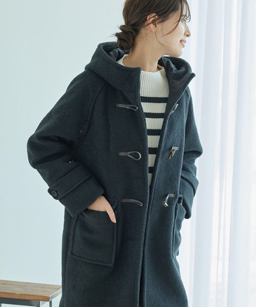 Jayro（ジャイロ）の「ポリエステルナッピングダッフルコート（ダッフルコート・レディース・チャコールグレー/ホワイト・M）」の13枚目の写真