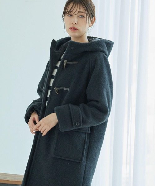 Jayro（ジャイロ）の「ポリエステルナッピングダッフルコート（ダッフルコート・レディース・チャコールグレー/ホワイト・M）」の14枚目の写真