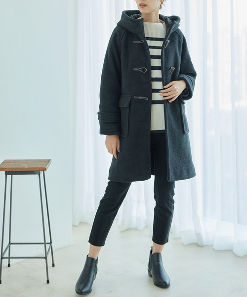 Jayro（ジャイロ）の「ポリエステルナッピングダッフルコート（ダッフルコート・レディース・チャコールグレー/ホワイト・M）」の15枚目の写真