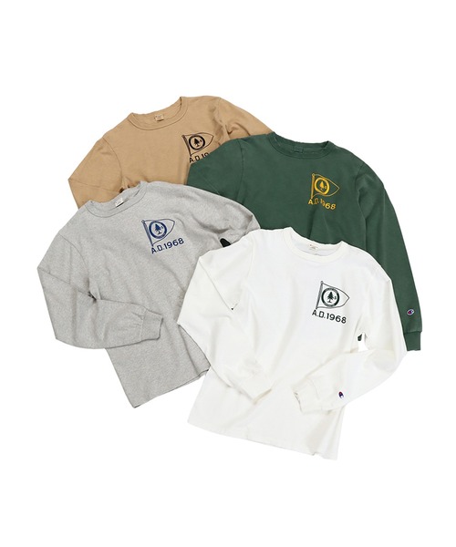 Champion(チャンピオン)の「【Champion/チャンピオン】メンズ メンズカジュアル ロングスリーブTシャツ(Tシャツ/カットソー・メンズ・モスグリーン/ベージュ/ヘザーグレー/オフホワイト・X-LARGE/LARGE/MEDIUM)」の13枚目の写真