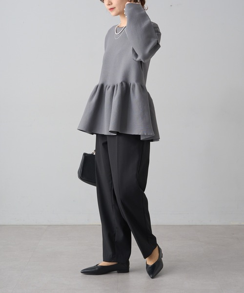 PUAL CE CIN（ピュアルセシン）の「【Du noir】スポンディッシュペプラムパールプルオーバー（ニット/セーター・レディース・グレー/ブラック/アイボリー・FREE）」の21枚目の写真