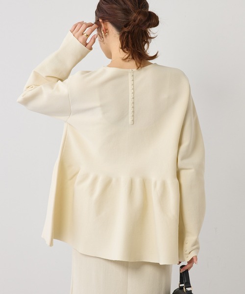 PUAL CE CIN（ピュアルセシン）の「【Du noir】スポンディッシュペプラムパールプルオーバー（ニット/セーター・レディース・グレー/ブラック/アイボリー・FREE）」の12枚目の写真