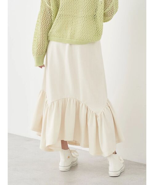 earth music&ecology（アースミュージックアンドエコロジー）の「ウラケ裾フリルスカート（スカート・レディース・グレー/アイボリー・FREE）」の6枚目の写真