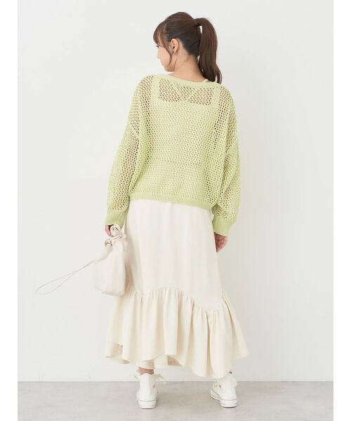 earth music&ecology（アースミュージックアンドエコロジー）の「ウラケ裾フリルスカート（スカート・レディース・グレー/アイボリー・FREE）」の9枚目の写真