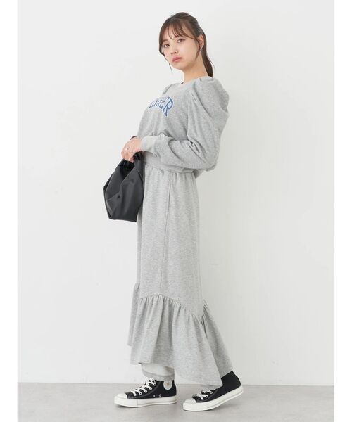 earth music&ecology（アースミュージックアンドエコロジー）の「ウラケ裾フリルスカート（スカート・レディース・グレー/アイボリー・FREE）」の12枚目の写真