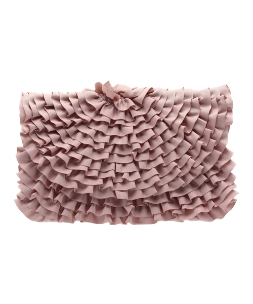 ROSE BUD（ローズバッド）の「(LL ACCESSORIES)B783 LAYERED FRILL CLUTCH BAG[結婚式＆パーティー]（クラッチバッグ・レディース・ブラック/オリーブ/ピンク・ONE SIZE）」の3枚目の写真