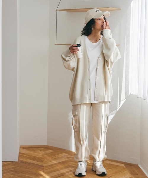 coca（coca）（コカ）の「【WEB限定セール】スムースタッチガーター編みカーディガン（カーディガン/ボレロ・レディース・ライトブルー/ブラック/ベージュ/アイボリー・M/L）」の5枚目の写真