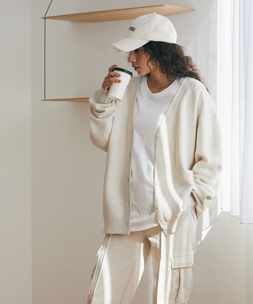 coca（coca）（コカ）の「【WEB限定セール】スムースタッチガーター編みカーディガン（カーディガン/ボレロ・レディース・ライトブルー/ブラック/ベージュ/アイボリー・M/L）」の7枚目の写真