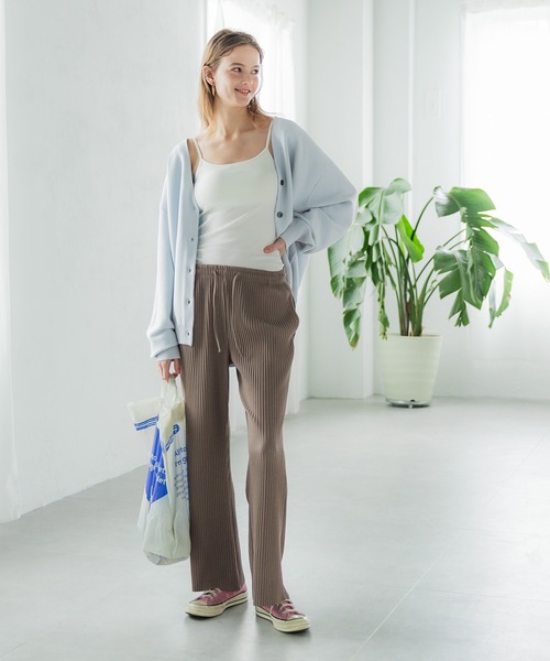 coca（coca）（コカ）の「【WEB限定セール】スムースタッチガーター編みカーディガン（カーディガン/ボレロ・レディース・ライトブルー/ブラック/ベージュ/アイボリー・M/L）」の10枚目の写真