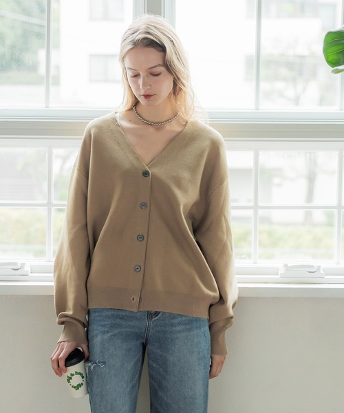 coca（coca）（コカ）の「【WEB限定セール】スムースタッチガーター編みカーディガン（カーディガン/ボレロ・レディース・ライトブルー/ブラック/ベージュ/アイボリー・M/L）」の11枚目の写真