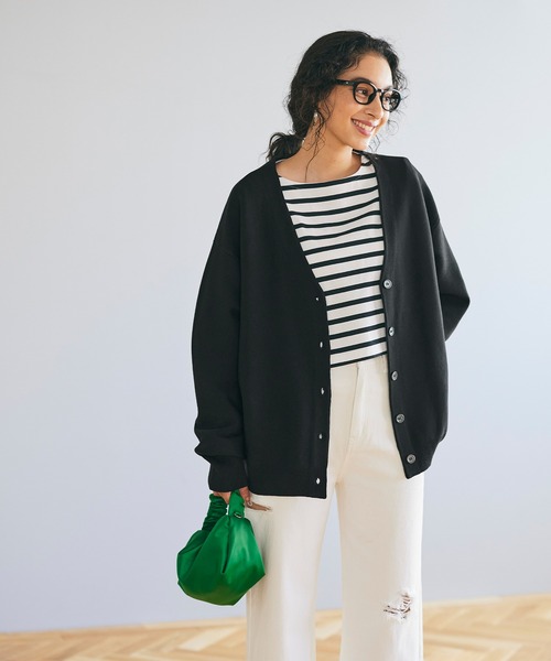 coca（coca）（コカ）の「【WEB限定セール】スムースタッチガーター編みカーディガン（カーディガン/ボレロ・レディース・ライトブルー/ブラック/ベージュ/アイボリー・M/L）」の14枚目の写真