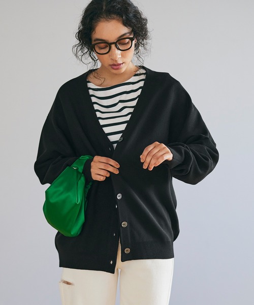 coca（coca）（コカ）の「【WEB限定セール】スムースタッチガーター編みカーディガン（カーディガン/ボレロ・レディース・ライトブルー/ブラック/ベージュ/アイボリー・M/L）」の16枚目の写真