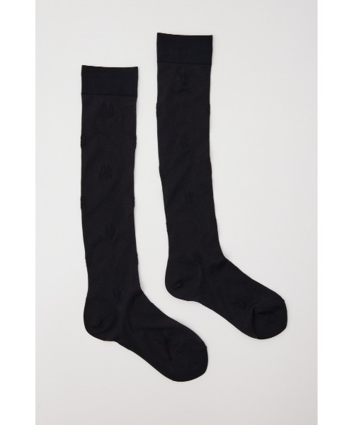 rienda（リエンダ）の「ロゴポイント刺繍シアーソックス（ソックス/靴下・レディース・ブラック・FREE）」の2枚目の写真