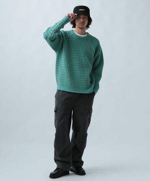 BAYFLOW(ベイフロー)の「ウェイブニットプルオーバー(ニット/セーター・メンズ・ブラック/ブルー/グリーン/ネイビー・FREE)」の17枚目の写真