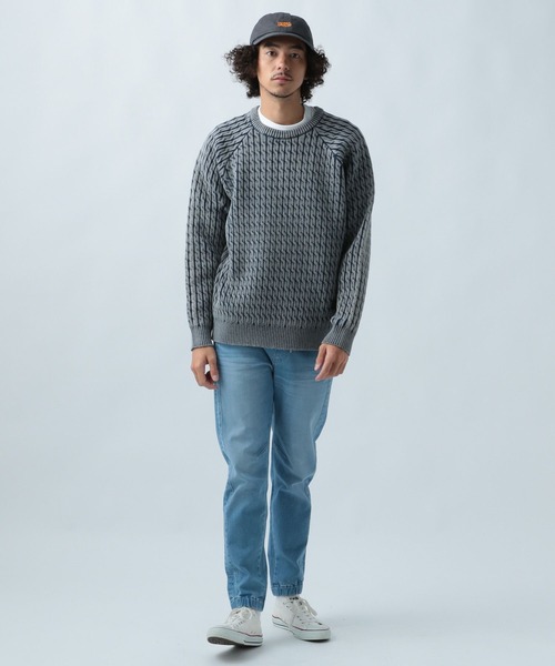 BAYFLOW(ベイフロー)の「ウェイブニットプルオーバー(ニット/セーター・メンズ・ブラック/ブルー/グリーン/ネイビー・FREE)」の19枚目の写真