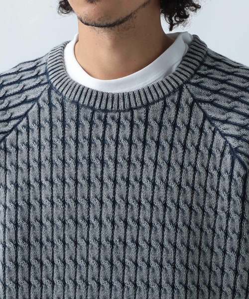 BAYFLOW(ベイフロー)の「ウェイブニットプルオーバー(ニット/セーター・メンズ・ブラック/ブルー/グリーン/ネイビー・FREE)」の6枚目の写真
