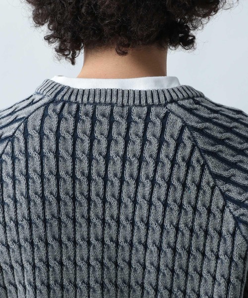 BAYFLOW(ベイフロー)の「ウェイブニットプルオーバー(ニット/セーター・メンズ・ブラック/ブルー/グリーン/ネイビー・FREE)」の7枚目の写真