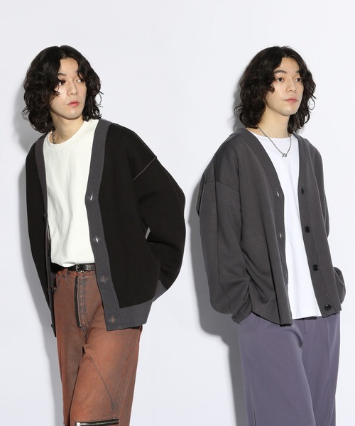 HARE（ハレ）の「リバーシブルハイショクデザインカーディガン(HARE)（カーディガン/ボレロ・メンズ・パープル/ブラウン/ブラック・SMALL/MEDIUM）」の15枚目の写真