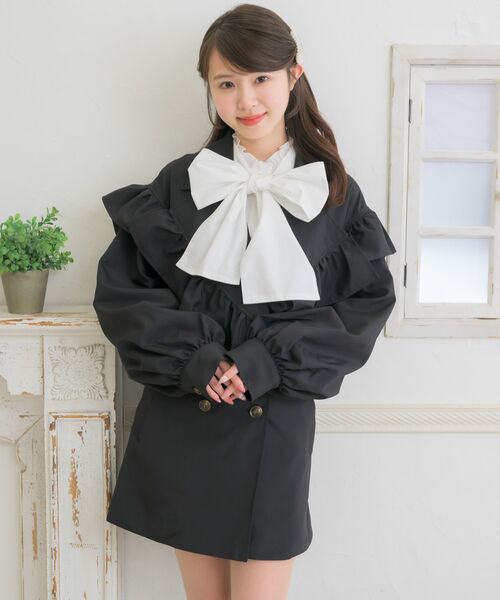 ♡極美品♡ Rene 撥水プリマコート フリルチェックトレンチコート 黒 ◇Romantiqueフリルトレンチコート◇ | Amavel BLOG