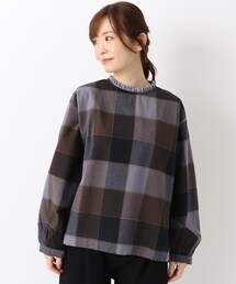 起毛ブロックチェック シャツ