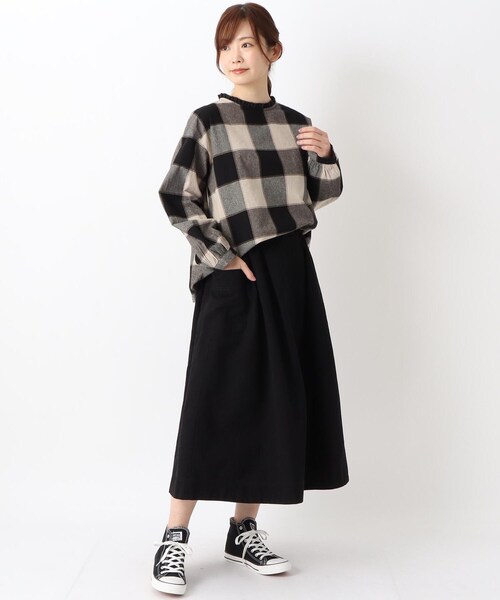 one'sterrace(ワンズテラス)の「起毛ブロックチェック シャツ(シャツ/ブラウス・レディース・ブラック系8/グレー系その他7/キャメル・02)」の13枚目の写真