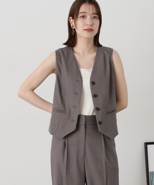 N.（N. Natural Beauty Basic）（エヌエヌナチュラルビューティーベーシック）の「◆【セットアップ対応】麻混ベスト（ベスト・レディース・グレー/ナチュラル・MEDIUM）」の17枚目の写真