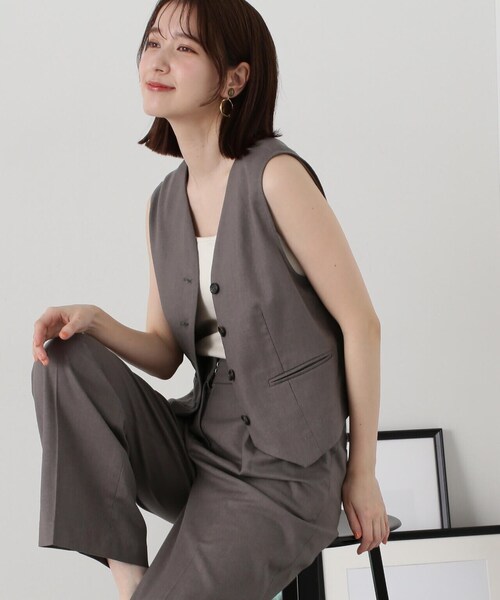 N.（N. Natural Beauty Basic）（エヌエヌナチュラルビューティーベーシック）の「◆【セットアップ対応】麻混ベスト（ベスト・レディース・グレー/ナチュラル・MEDIUM）」の21枚目の写真
