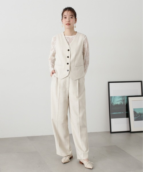 N.（N. Natural Beauty Basic）（エヌエヌナチュラルビューティーベーシック）の「◆【セットアップ対応】麻混ベスト（ベスト・レディース・グレー/ナチュラル・MEDIUM）」の11枚目の写真