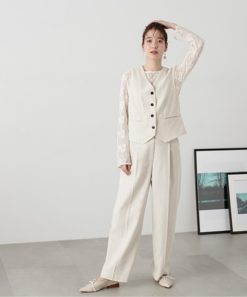 N.（N. Natural Beauty Basic）（エヌエヌナチュラルビューティーベーシック）の「◆【セットアップ対応】麻混ベスト（ベスト・レディース・グレー/ナチュラル・MEDIUM）」の12枚目の写真