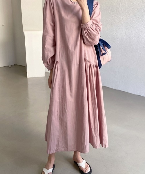deux amour(ドゥーザムール)の「ウエストマークデザインワンピース(Tシャツ/カットソー・レディース・ブラック/グレー/ピンク/ベージュ・FREE)」の10枚目の写真
