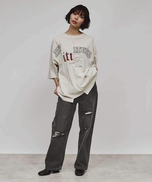 tk.TAKEO KIKUCHI（ティーケータケオキクチ）の「◆ルーズテーパードデニムパンツ（デニムパンツ・レディース・ブルー/ブラック/ブラック系/ブルー系・66）」の21枚目の写真